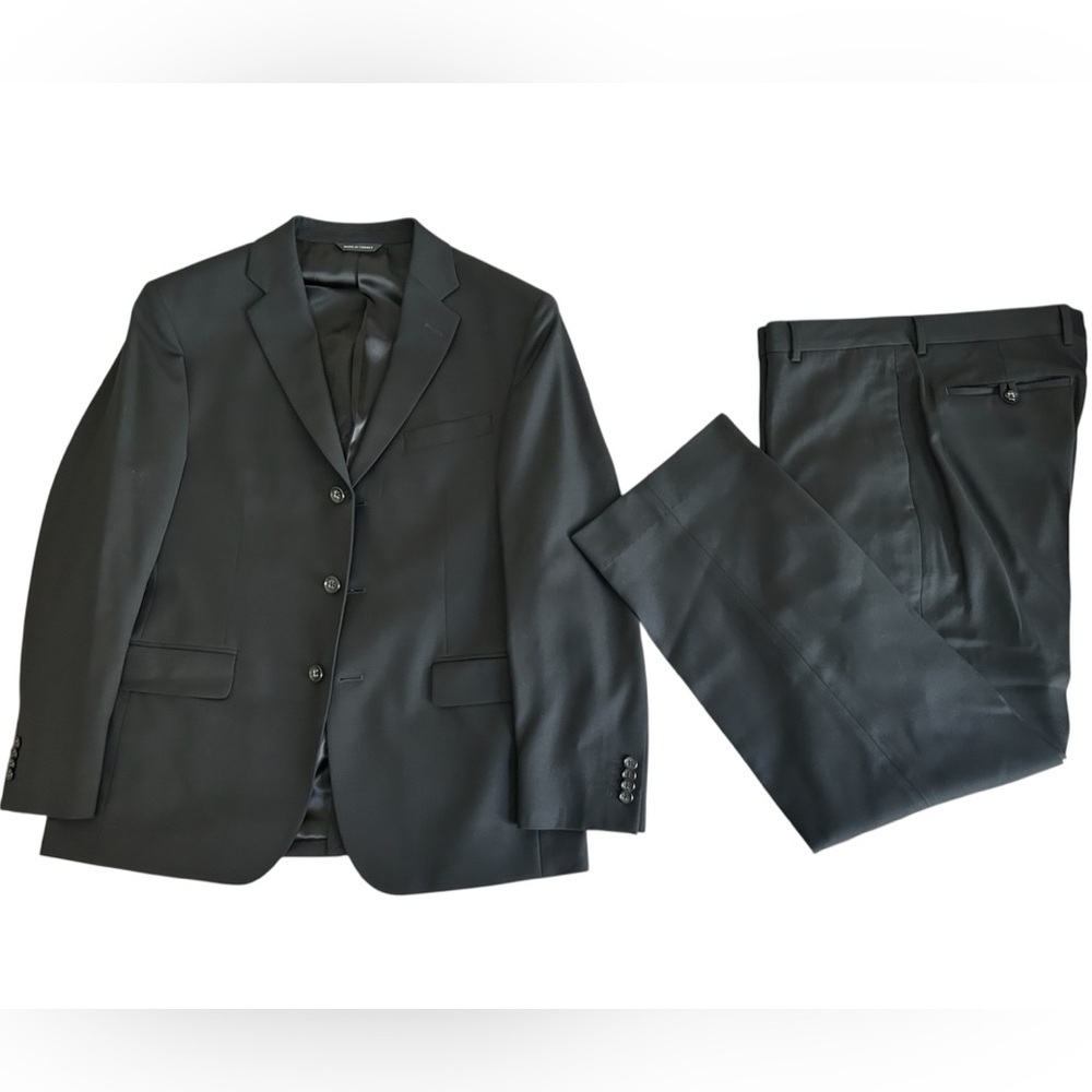 Banana Republic Black Wool Men’s Suit 40S Blazer & 34x34 Dress Pants